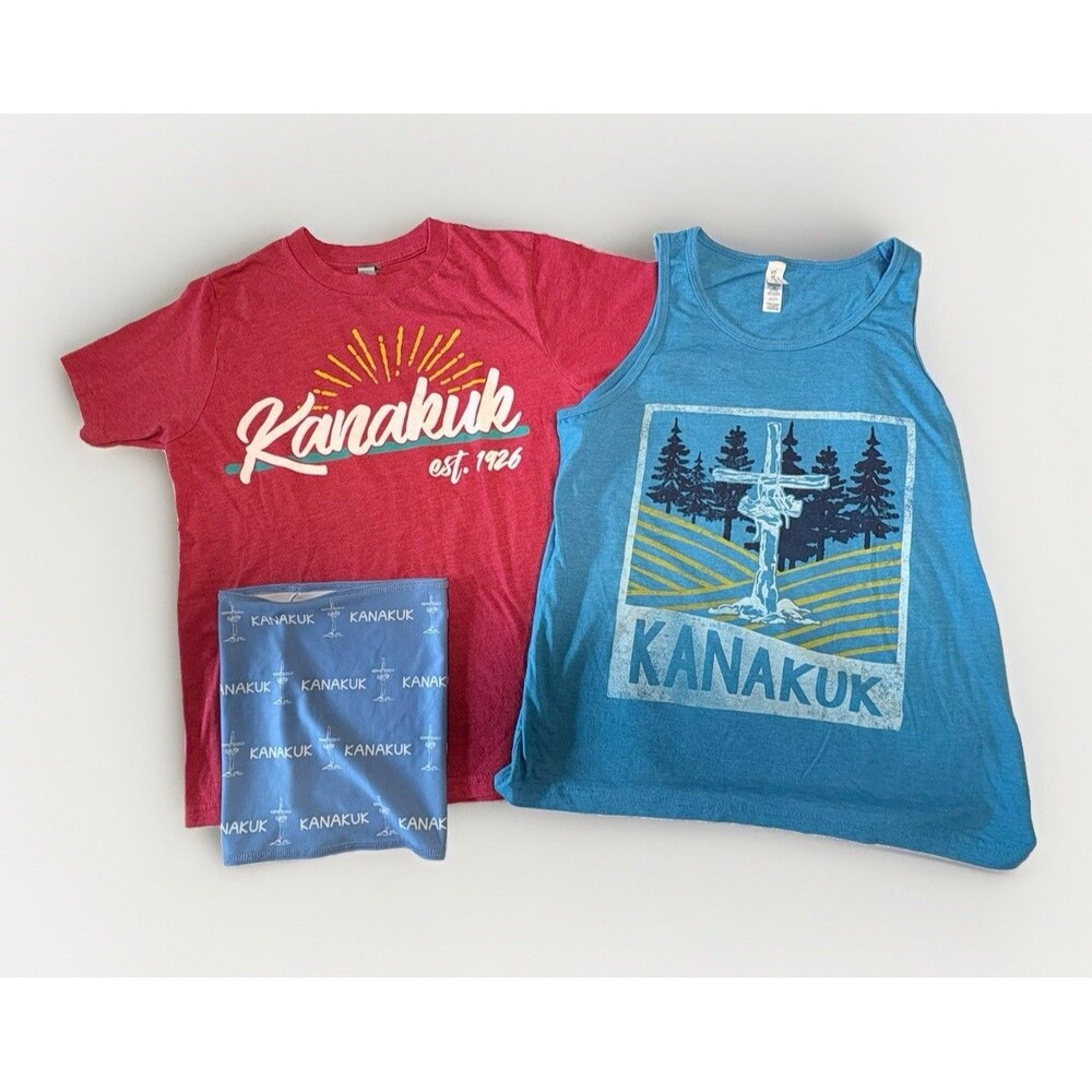 Lot of  Kanakuk Kamps T Shirts Tank Tops + Neck scarf Size Medium Kids